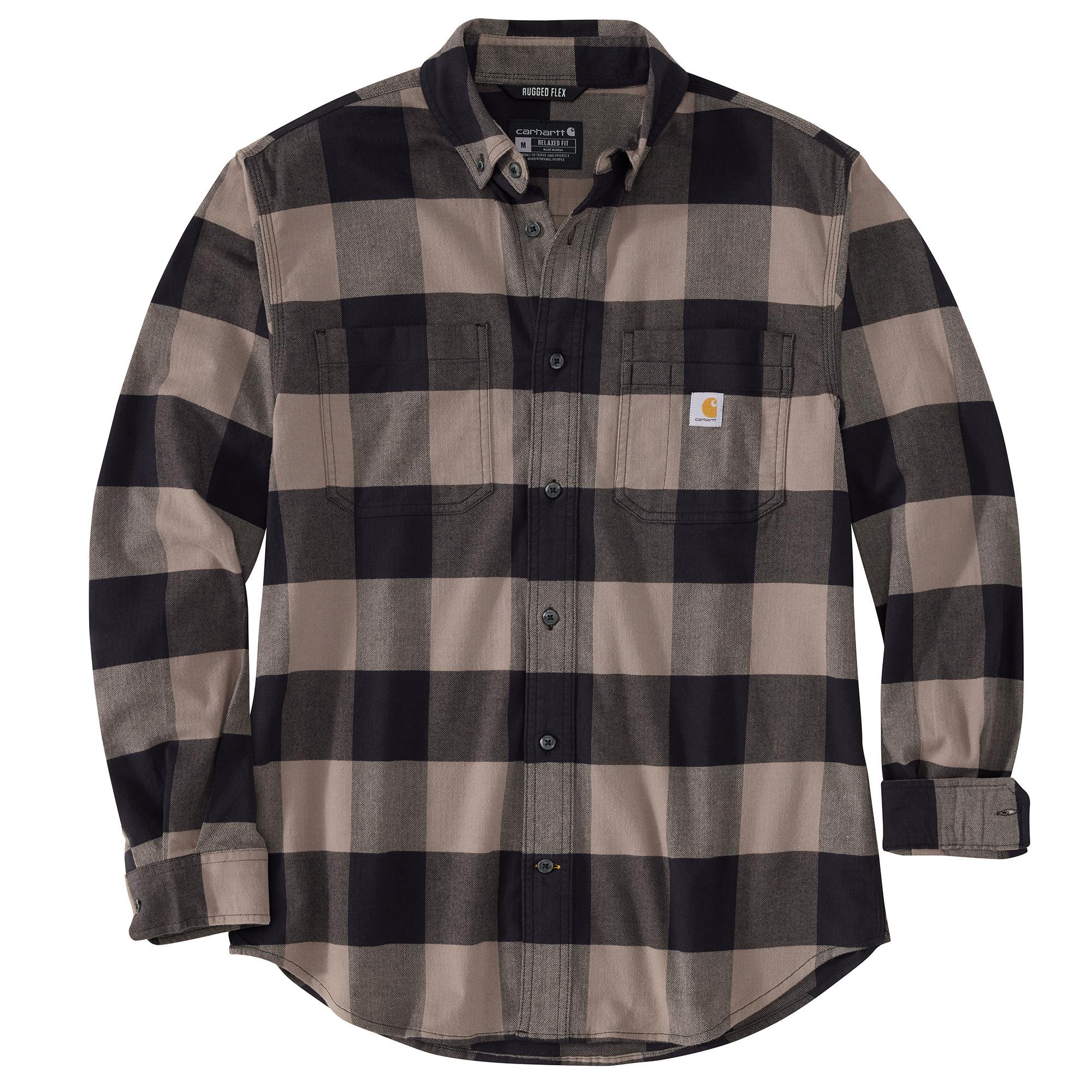 Carhartt Rugged Flex Rel Fit Midweight Flannel L.S. Plaid Shirt Lawlor Safety