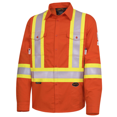 Pioneer FR Tech Hi Viz Safety Shirt Orange