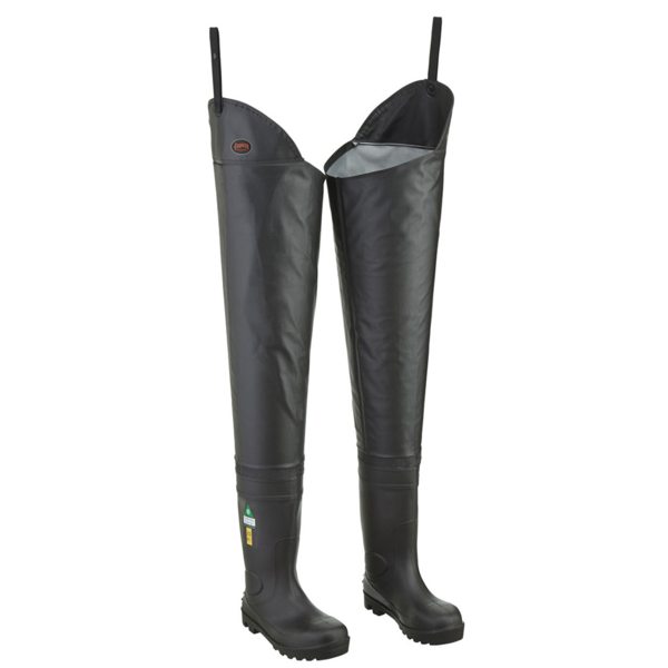 Steel toe hip boots deals